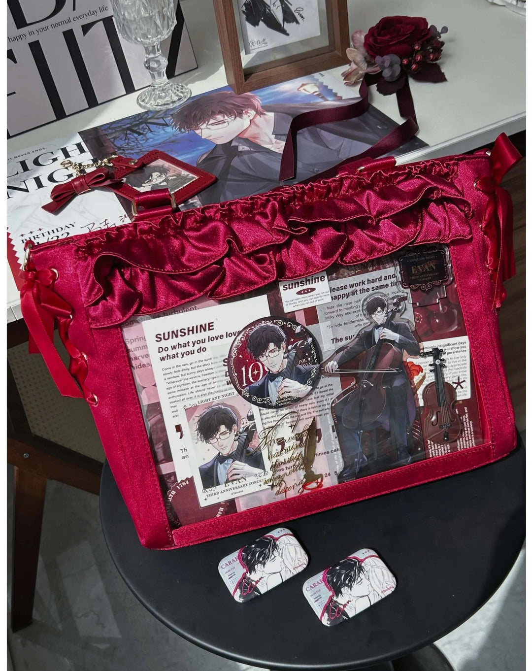 Large Capacity Satin Lolita Ita Bag Handle/Crossbody Strap 43100:767127