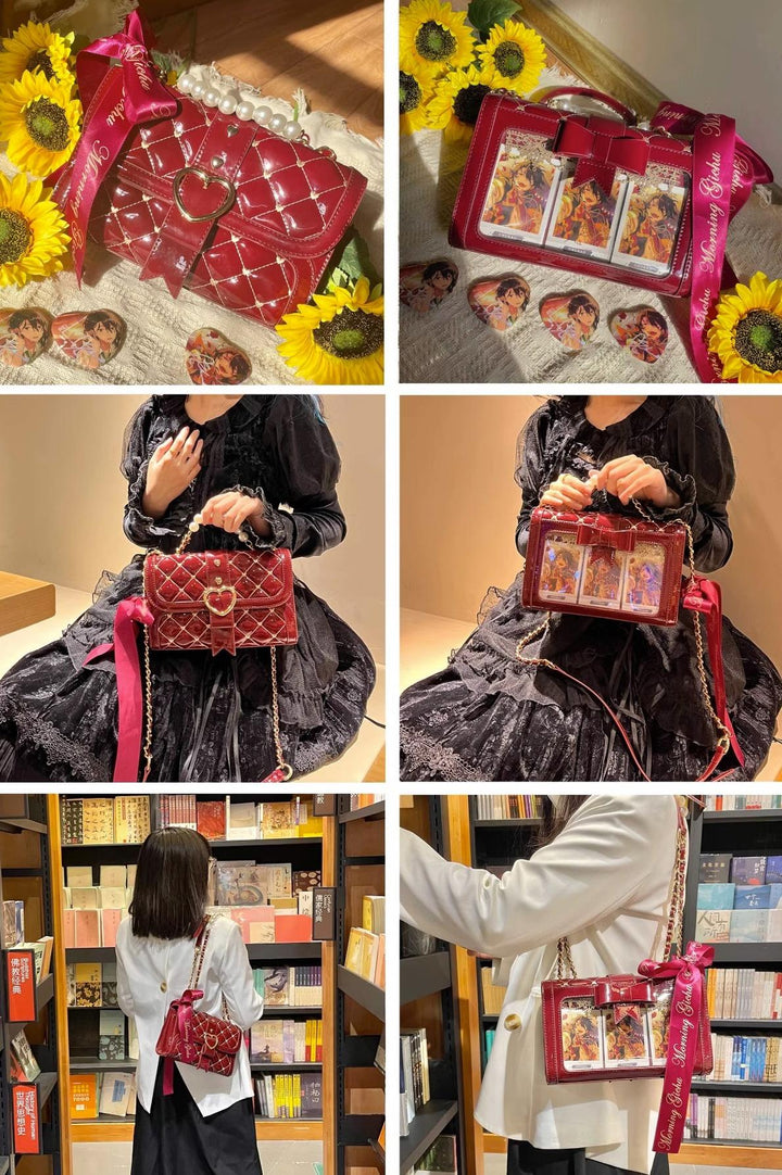 Kawaii Ita Bag Bow Rhombus Grid Shoulder Bag Multicolor 21906:349780
