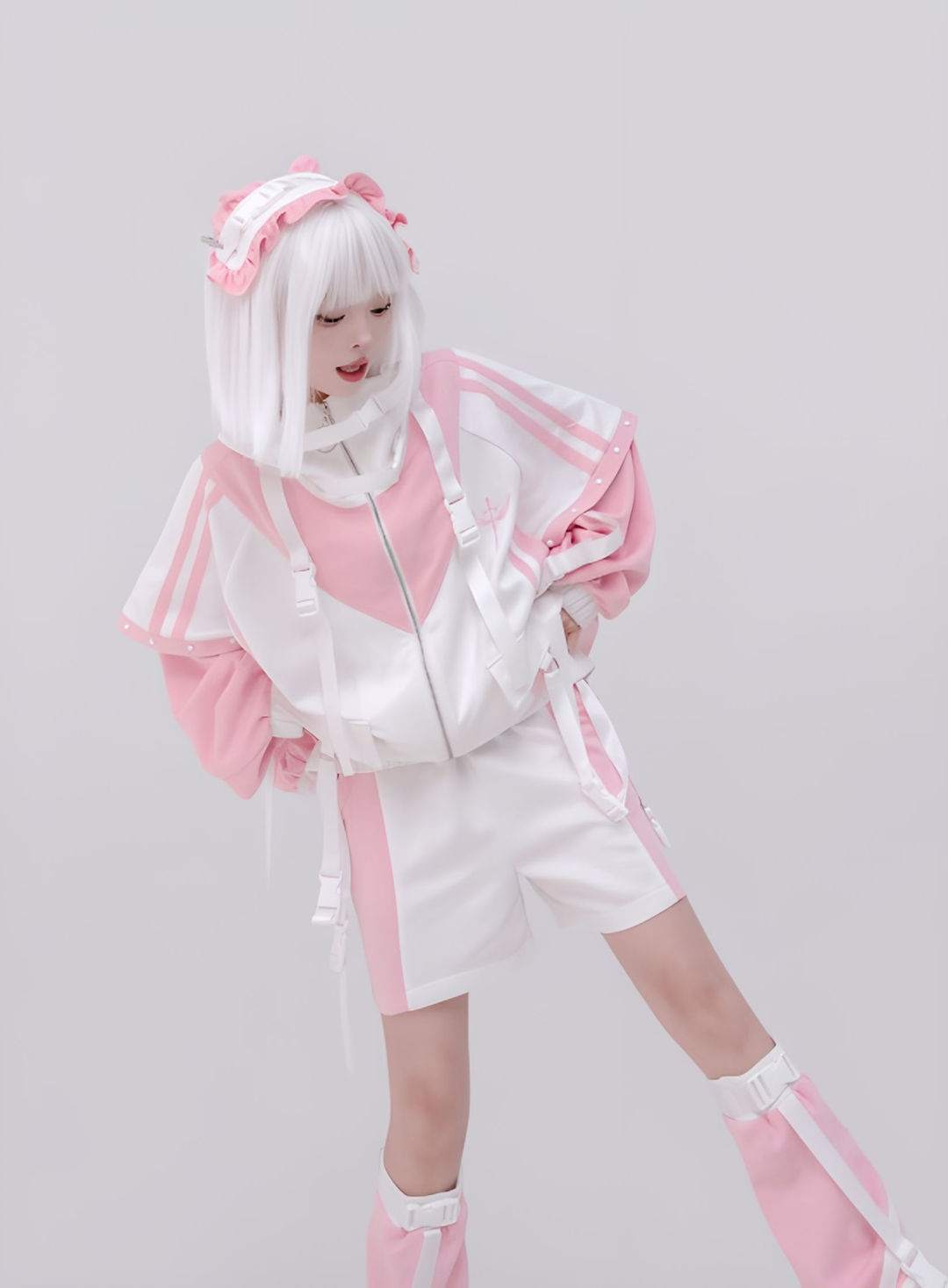 Plus Size Tenshi Kaiwai Coat Set Multicolor Sporty Outfits 40332:658610