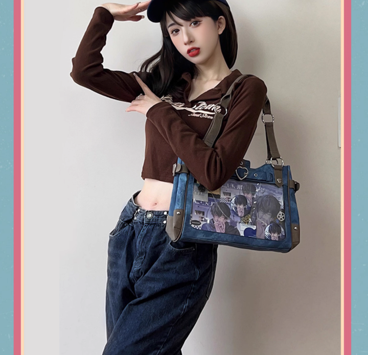 Punk Ita Bag Single Shoulder Bag Cool Office Worker Crossbody 37056:546462