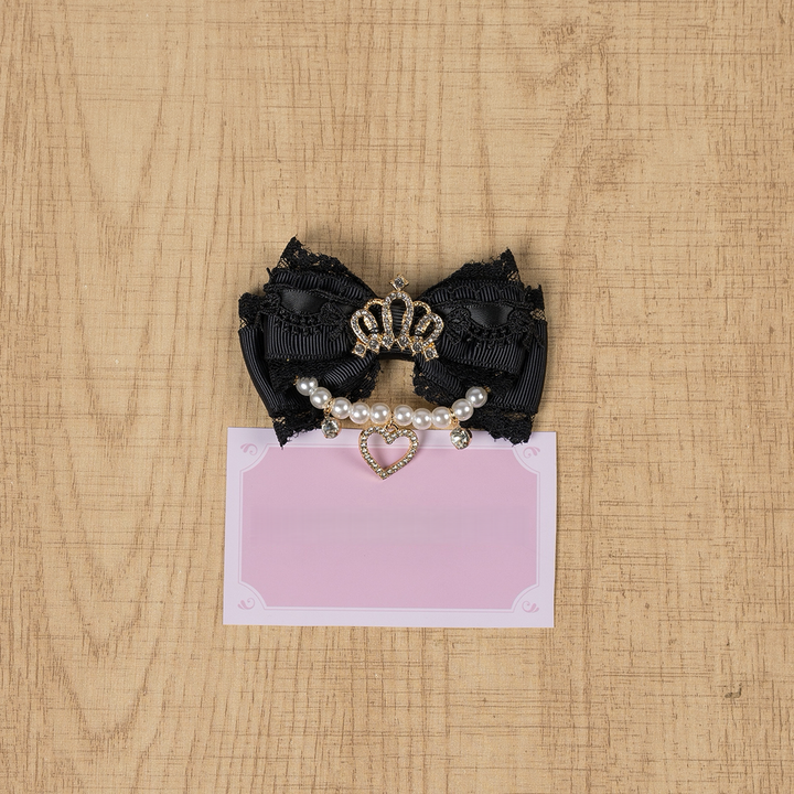 Ryousangata Hair Clip, Bow with Crown & Pearl 44743:823265