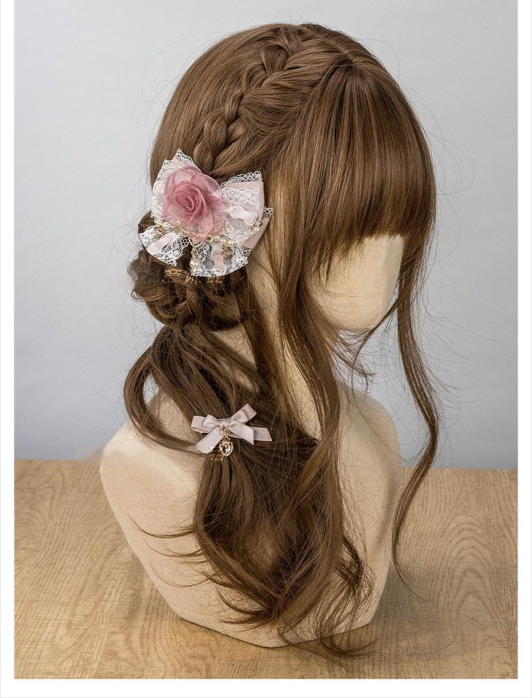 Jirai Kei Hair Clip in Mini & Rose Styles with Pearl Accents 42802:754698