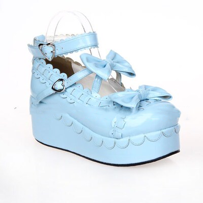 Lolita Shoes Platform Shoes With Bows And Laces (34 35 36 37 38 39 40 41 42 43 44 45 46 47) 31792:370950