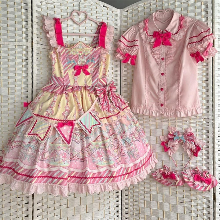 Sweet Lolita Dress Lolita Salopette JSK Set Multicolors 36482:552194
