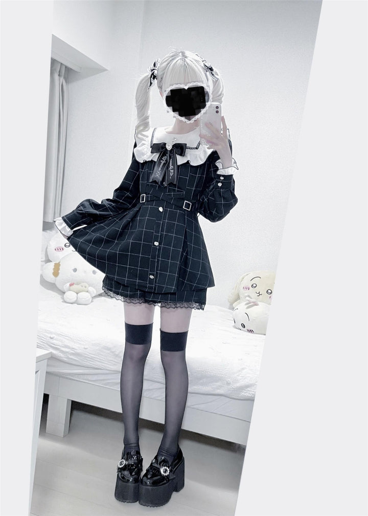 Jirai Kei Dress Square Collar Shorts Set Multicolor 33998:479086
