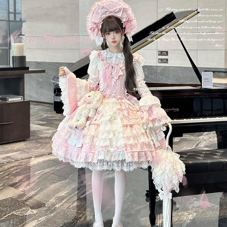 Vintage Lolita Dress Pink Doll-like Dress Princess Sleeve Blouse BNT 41170:697904