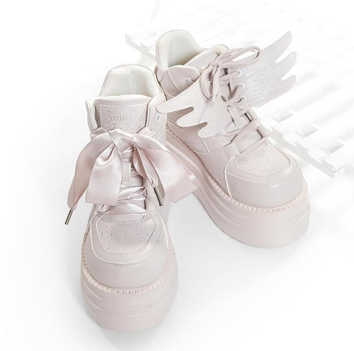 Jirai Kei High-Top Platform Shoes, Detachable Wing Decor 44333:806778