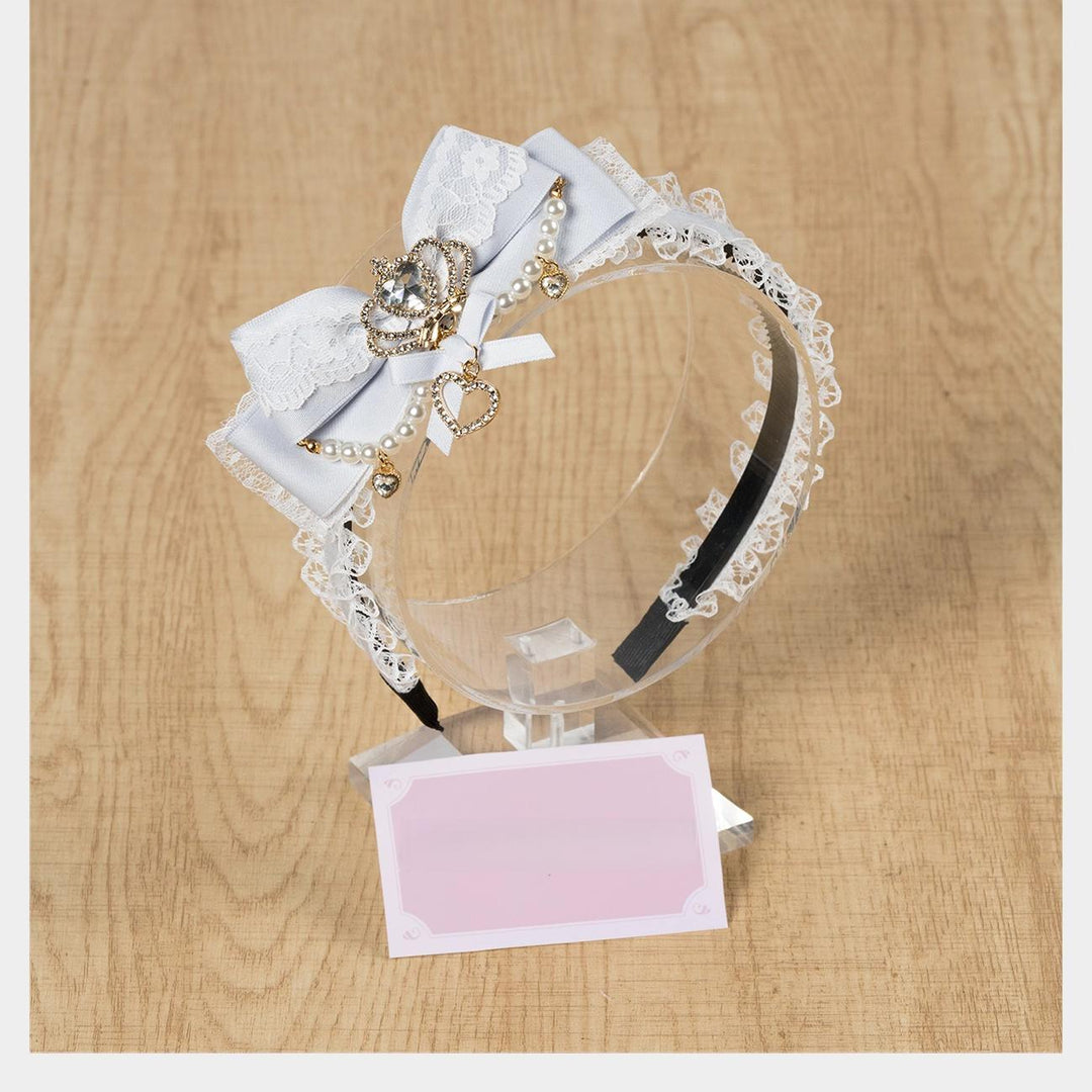 Ryousangata Bow Headband, Rhinestone Accents 44413:808730