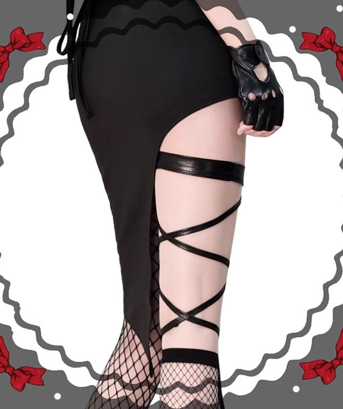 Gothic Lolita Fishnet Calf Sock, Thigh-high Sock, Garter 43319:773813