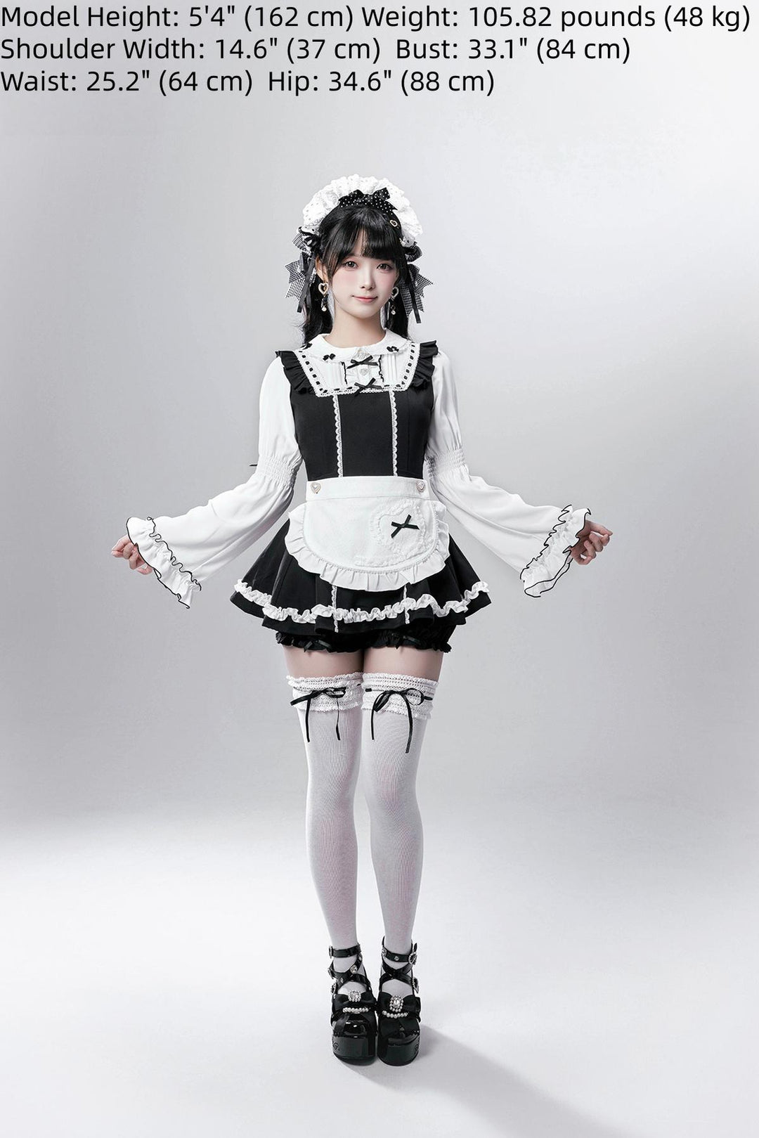Japanese Maid Style Dress Set, Detachable Apron 44119:797053