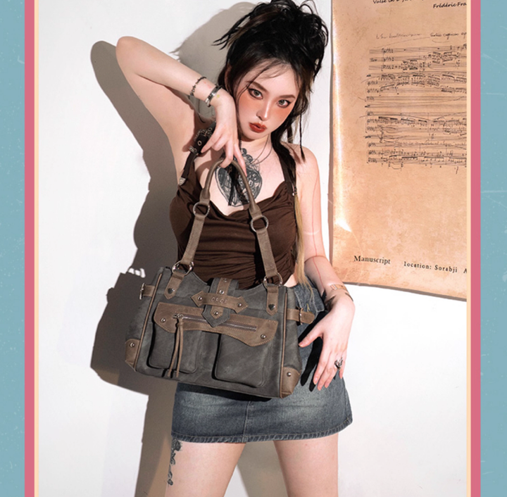 Punk Ita Bag Single Shoulder Bag Cool Office Worker Crossbody 37056:546474