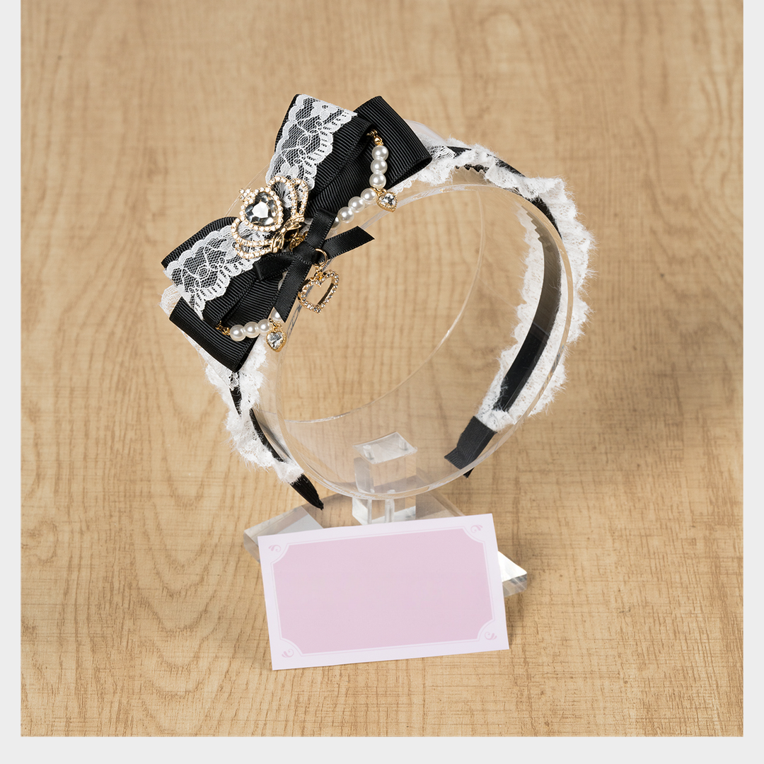 Ryousangata Bow Headband, Rhinestone Accents 44413:808724