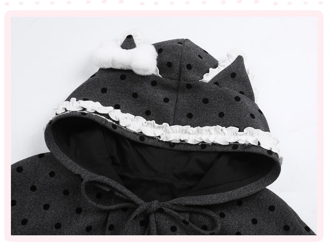 Kawaii Outfit Set, Knit Top, Suspender Skirt and Cape 44083:796625