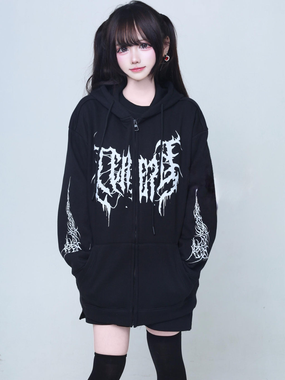 Subculture Hooded Coat, Fleeced Linig (Black) 44522:812978