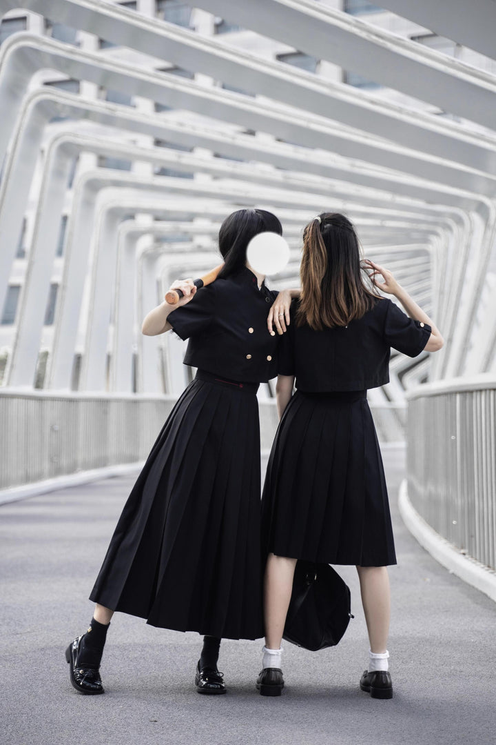 JK Uniform Pleated Skirts with Six Lengths & Embroidered Coat 42566:746370