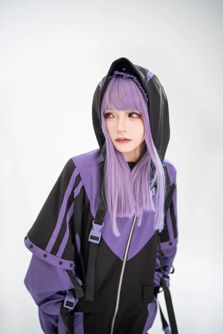 Plus Size Tenshi Kaiwai Coat Set Multicolor Sporty Outfits 40332:661566