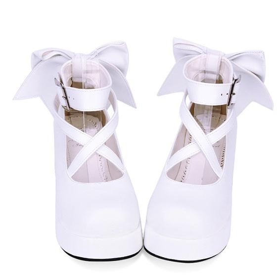 Lolita Platform Shoes Big Bow Round Toe Shoes Multicolor 31644:370300