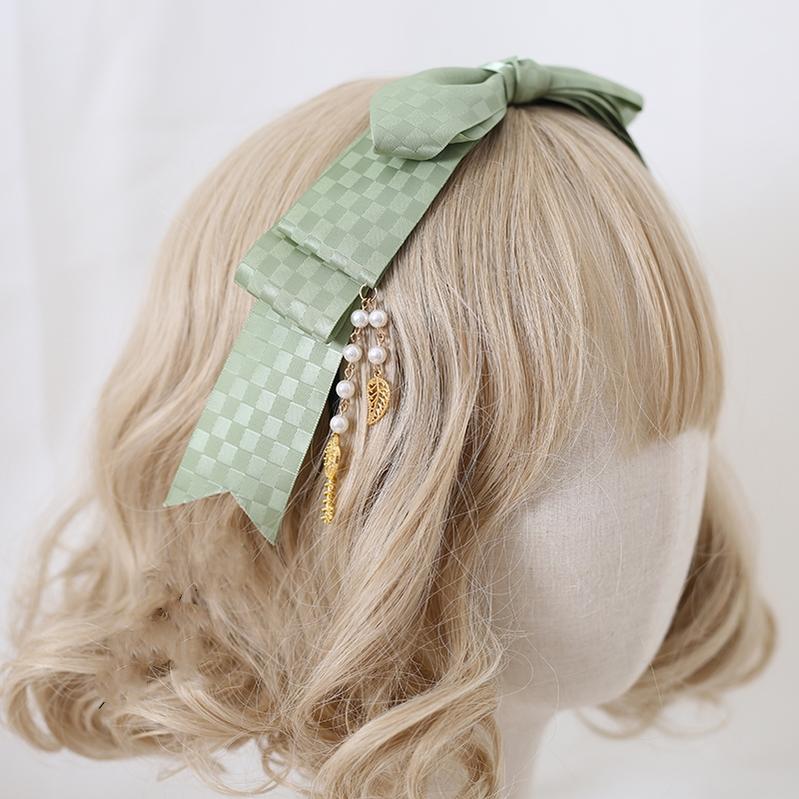 Lolita Fashion And Mori Kei Hair accessory Matcha Green Lace Brooch Clasp 36426:520770