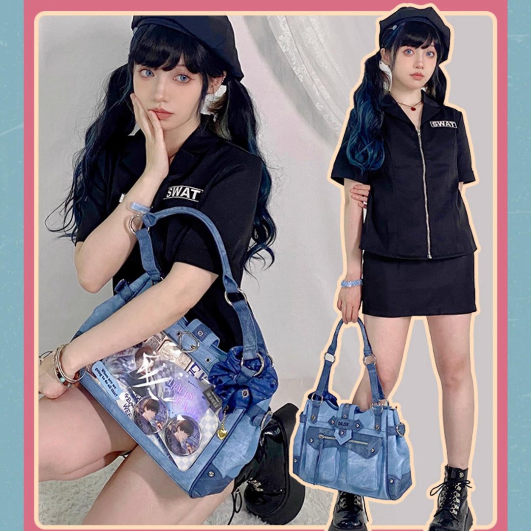 Punk Ita Bag Single Shoulder Bag Cool Office Worker Crossbody 37056:546358