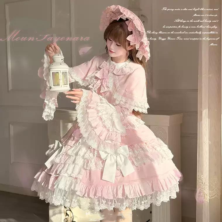 Vintage Lolita Dress Pink Doll-like Dress Princess Sleeve Blouse BNT 41170:697908