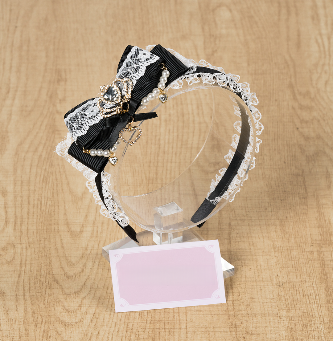 Ryousangata Bow Headband, Rhinestone Accents 44413:808720
