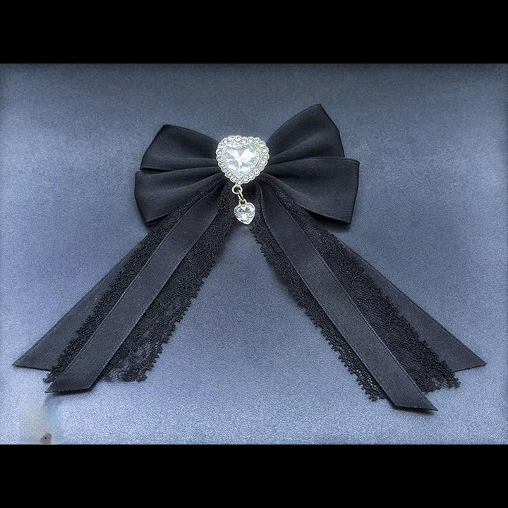 Jirai Kei Dress Set with Large Bow & Lace Hollow-out Detail (2XL F L M XL) 42814:755659