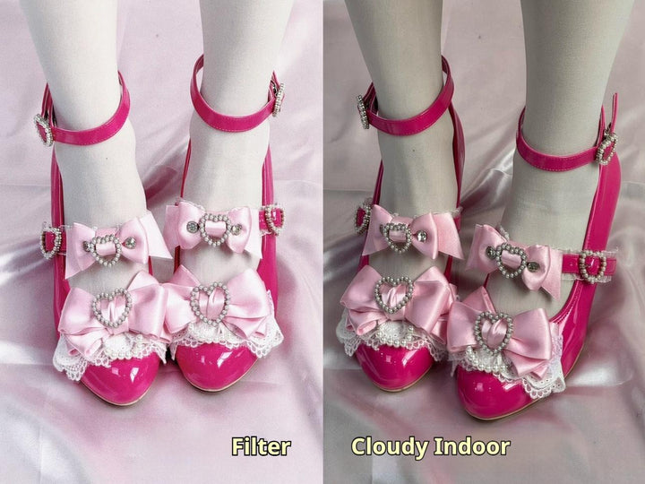 Princess Lolita Wedge Shoes with Open Heart Hollow Heel 42709:752886