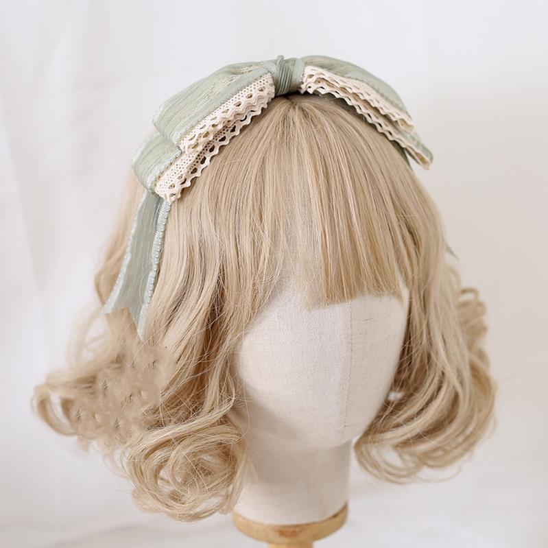 Lolita Fashion And Mori Kei Hair accessory Matcha Green Lace Brooch Clasp 36426:520764