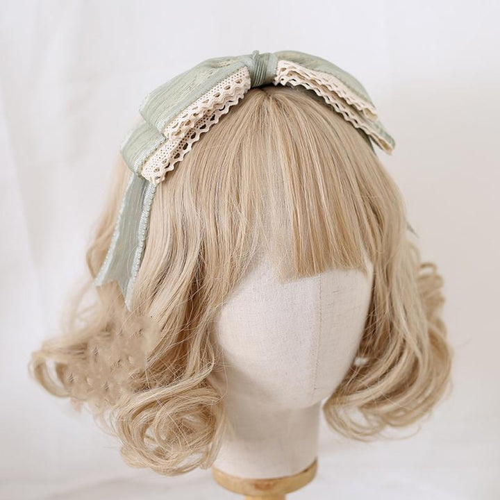 Lolita Fashion And Mori Kei Hair accessory Matcha Green Lace Brooch Clasp 36426:520764