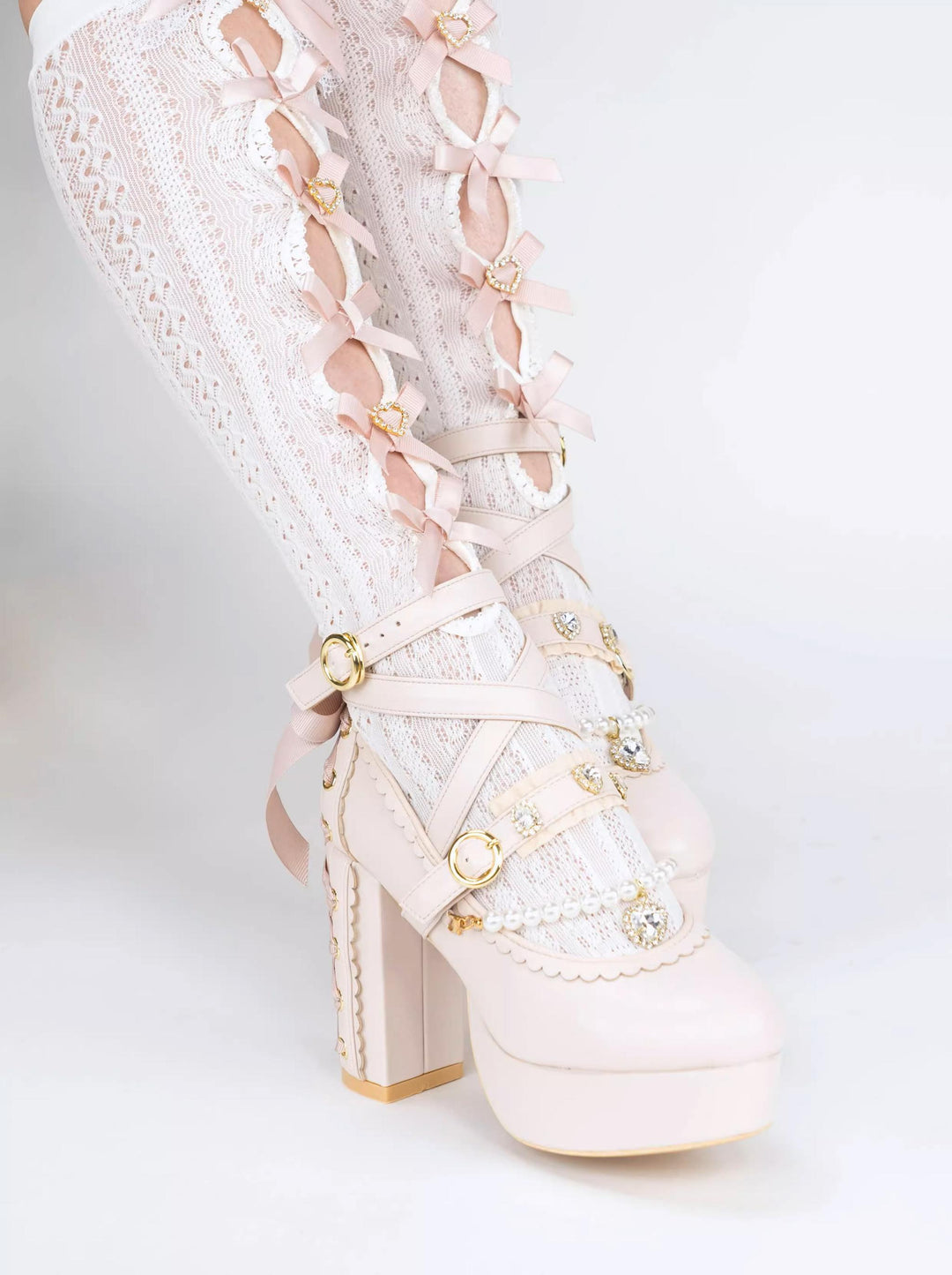 Jirai Kei Socks Lace Bow Mid-calf And Knee Socks Multicolor 33812:446046 33812:446046
