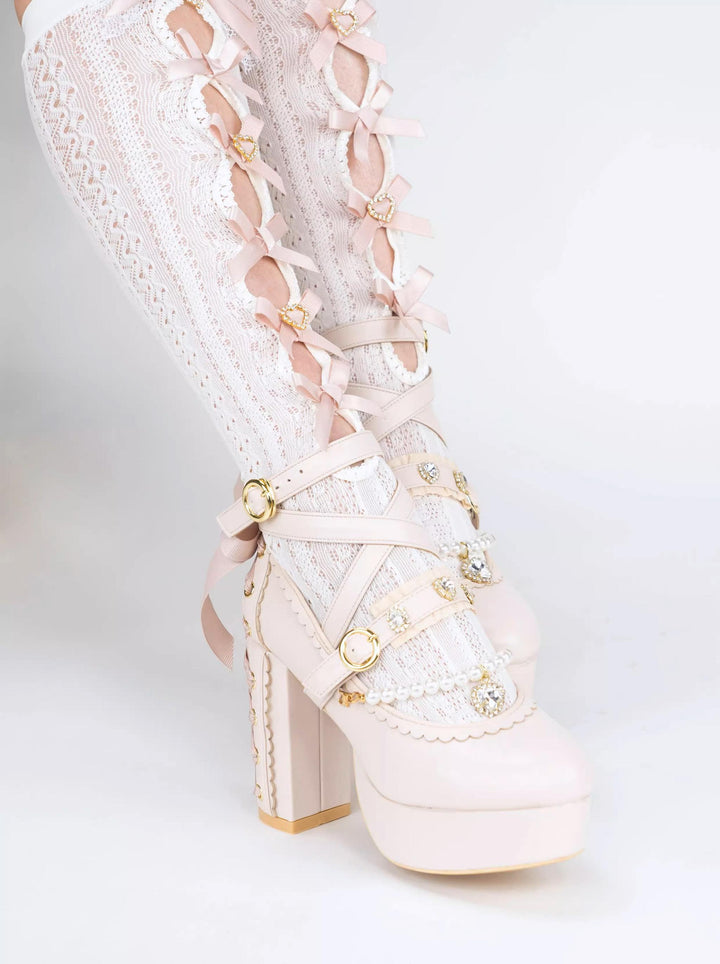 Jirai Kei Socks Lace Bow Mid-calf And Knee Socks Multicolor 33812:446046 33812:446046