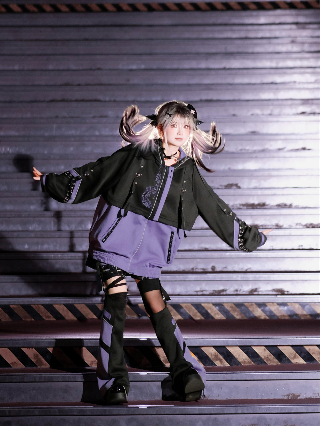 Tenshi Kaiwai Techwear Jacket and Shorts Set 44426:810751