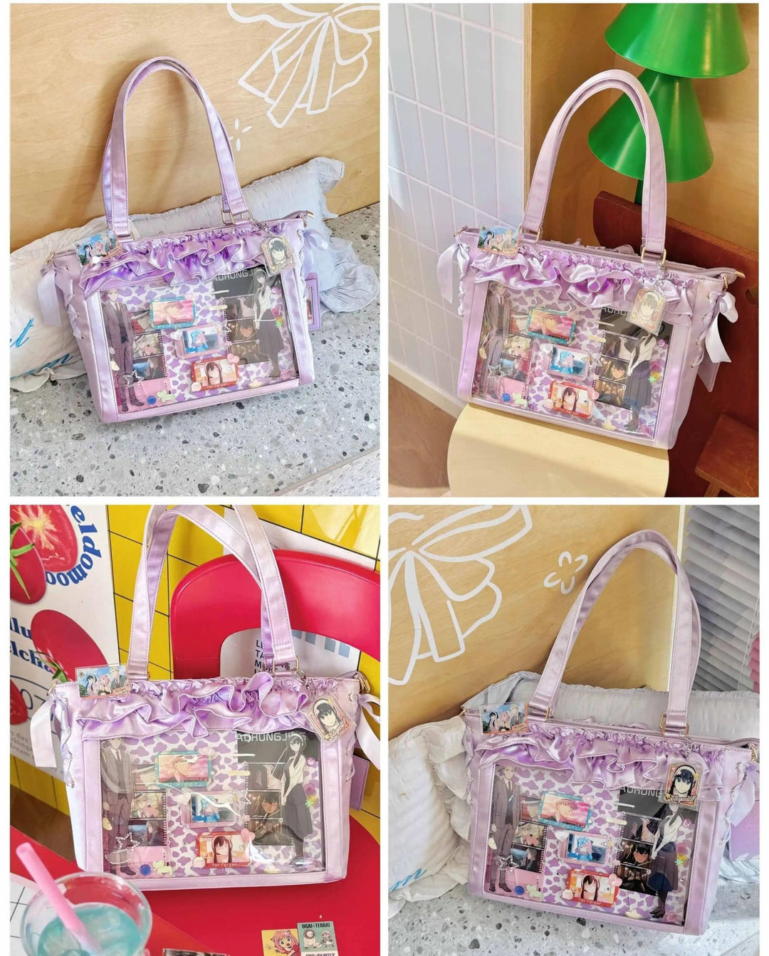 Large Capacity Satin Lolita Ita Bag Handle/Crossbody Strap 43100:767129