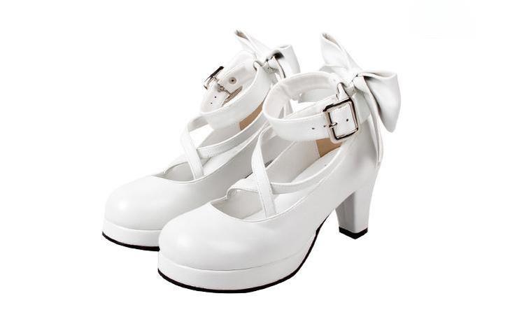 Lolita Shoes High Heel Shoes With Round Toe And Bow Ties Multicolor 31646:369082 31646:369082