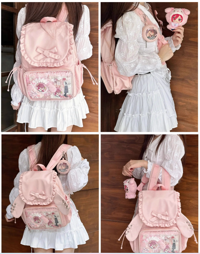 Kawaii Ita Bag Dual-Shoulder Backpack Bunny Ear Bag 40110:670676