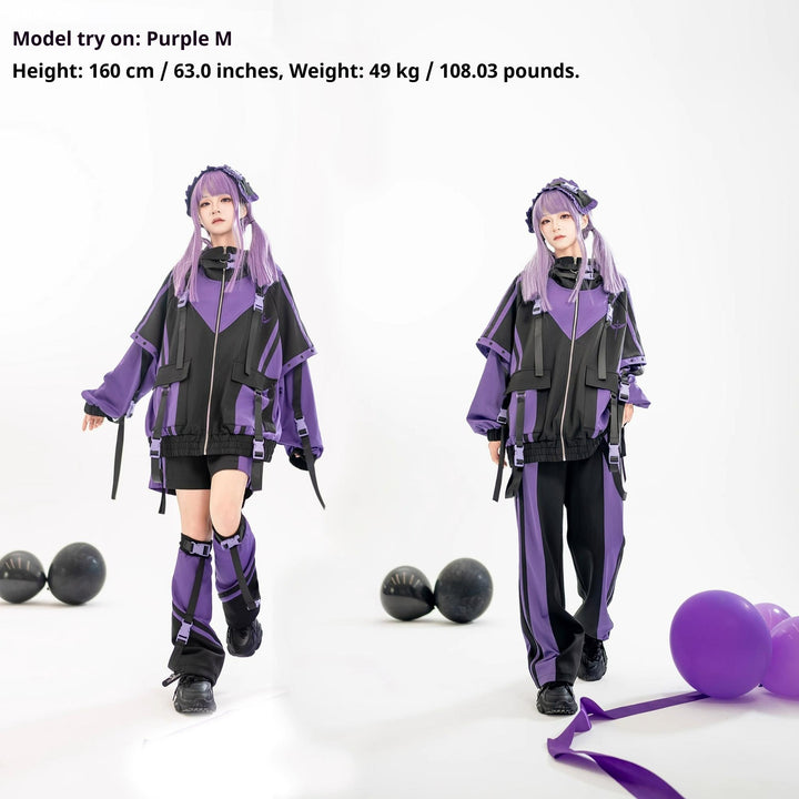 Plus Size Tenshi Kaiwai Coat Set Multicolor Sporty Outfits 40332:658414