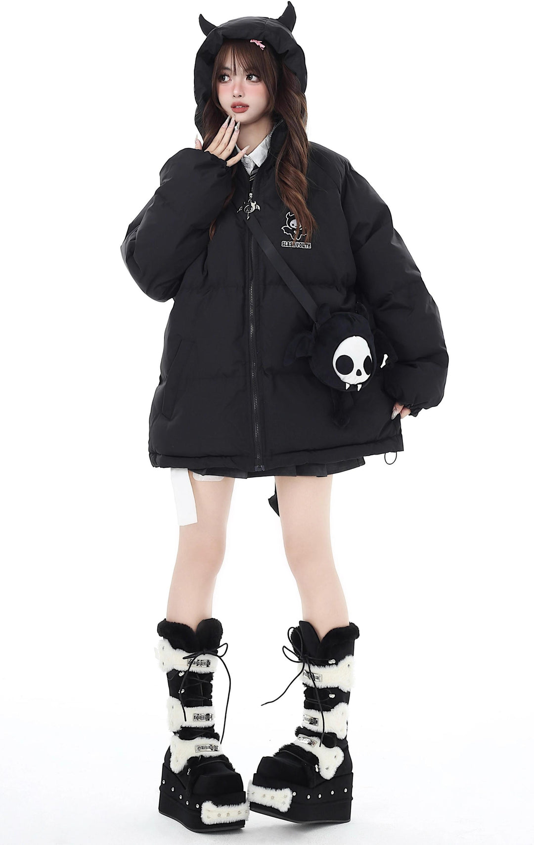 Plus Size Yami Kawaii Coat Winter Black Jacket Cotton Coat 39554:637086