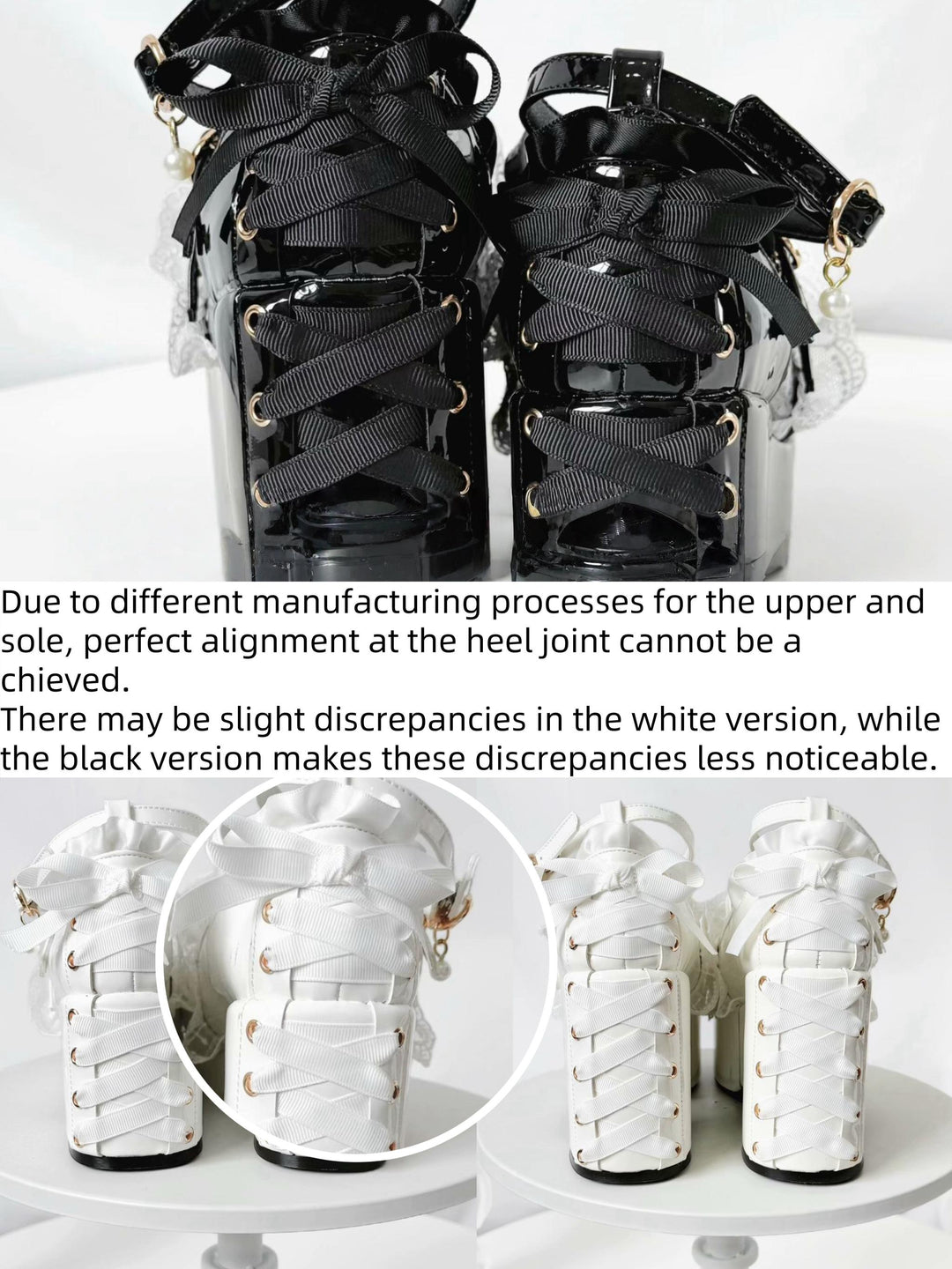Jirai Kei High Platform Shoes, High + Mid Heel Options 43617:781186