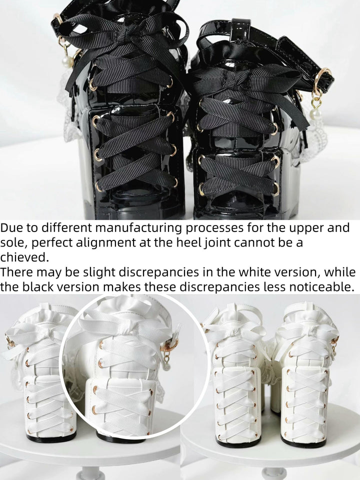 Jirai Kei High Platform Shoes, High + Mid Heel Options 43617:781186