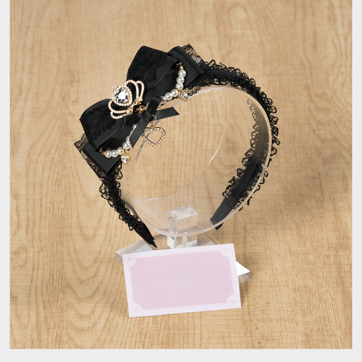 Ryousangata Bow Headband, Rhinestone Accents 44413:808723