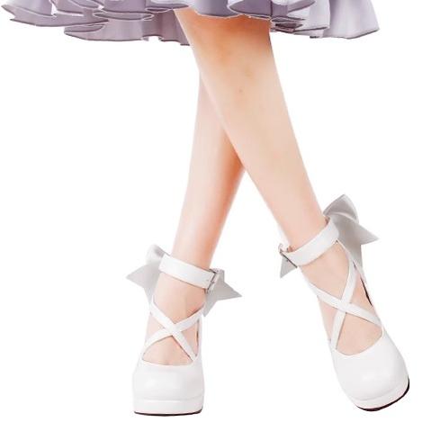 Lolita Shoes High Heel Shoes With Round Toe And Bow Ties Multicolor 31646:369018 31646:369018