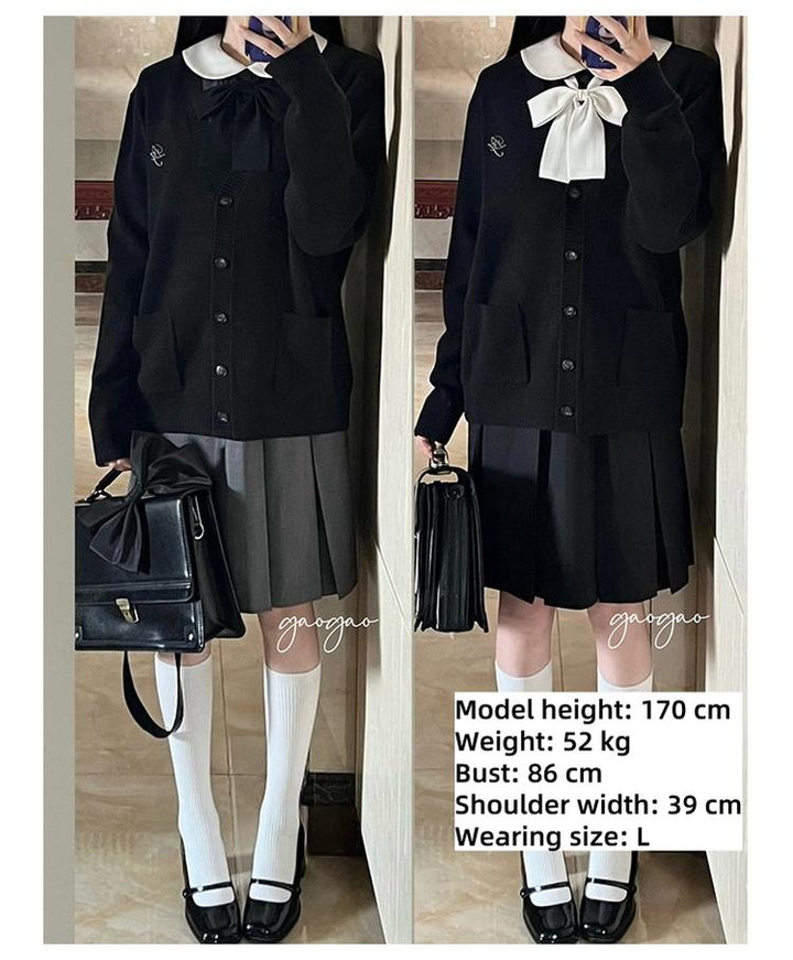 JK Uniform V-Neck Cardigan for Kansai-Collar Style Multicolor 42668:750885