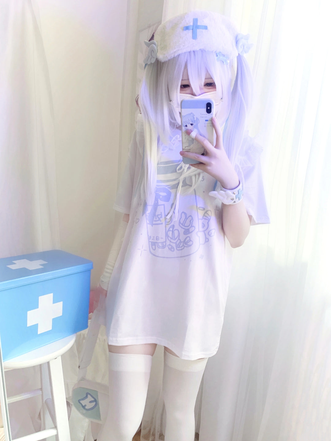 Jirai Kei T-shirt Tenshi Kawaii Short Sleeve T-shirt (F) 35734:503152