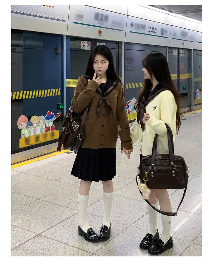 JK Uniform V-Neck Cardigan for Kansai-Collar Style Multicolor 42668:748685