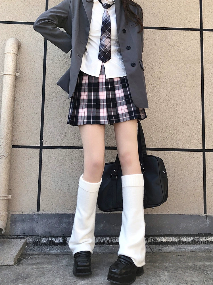 Harajuku Fashion White Black Gray Leg Warmers 28966:339368