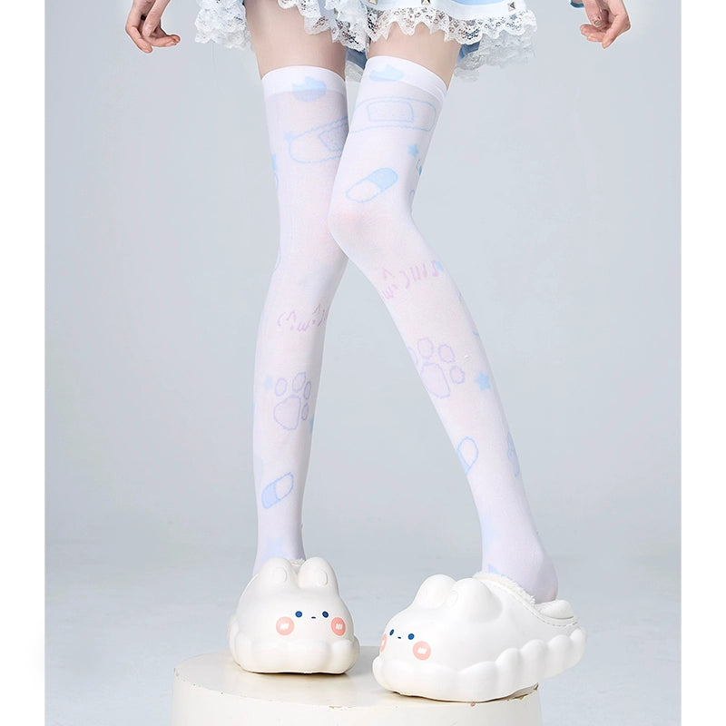 Tenshi Kaiwai Socks Over-the-Knee Socks Velvet High Tube Socks 36524:535700