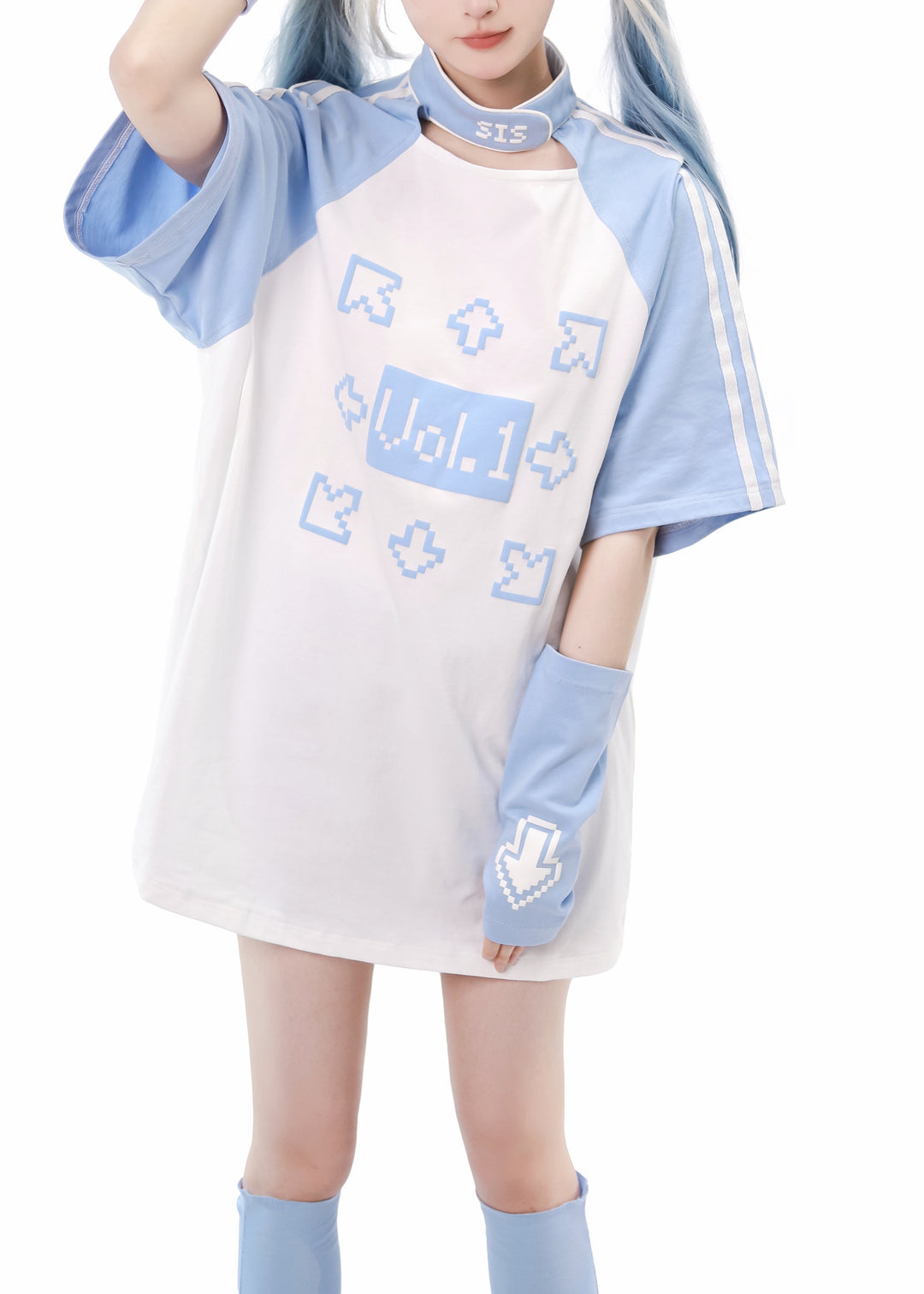 Tech Printed Tenshi Kaiwai T-Shirt & Shorts With Side Pocket (L M) 22478:336046