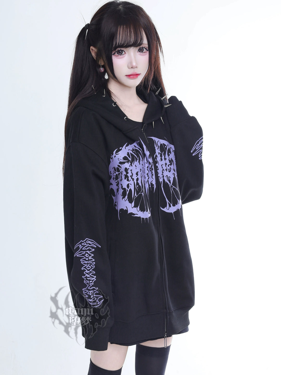 Subculture Black and Purple Jacket, Dual Zippers 44291:802237