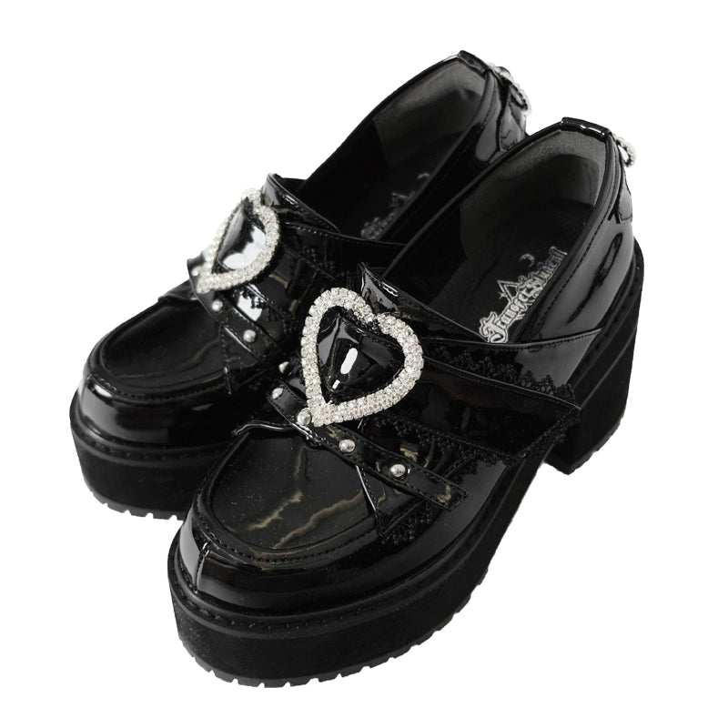 Jirai Kei Platform Shoes Ryousangata High Heels Loafer Shoes 40098:655906