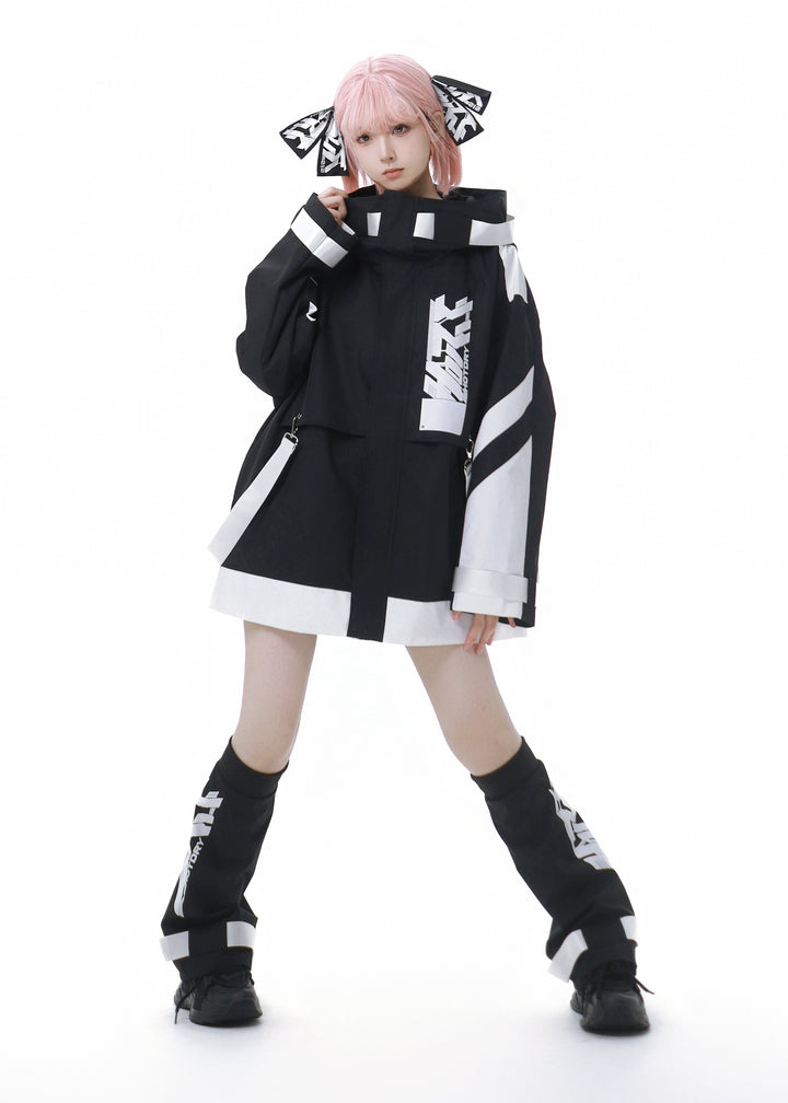 Tenshi Kaiwai Suit Hooded Windbreaker Shorts Set 40084:654364